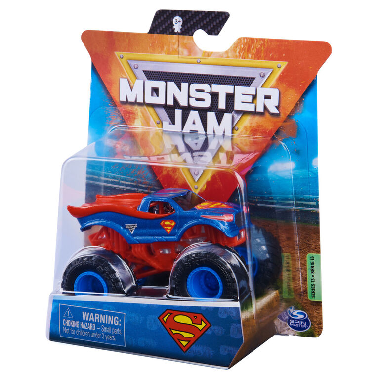 Monster Jam, Official Superman Monster Truck, Die-Cast Vehicle, Heroes and Villains Trucks Series, 1:64 Scale