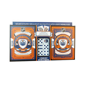 Masterpieces Puzzle Company Edmonton Oilers ensemble de deux jeux de cartes et de d&eacute;s jeu de cartes