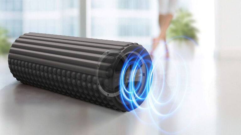 Sharper Image Exercise Foam Roller with Embedded Bluetooth Speaker - Black