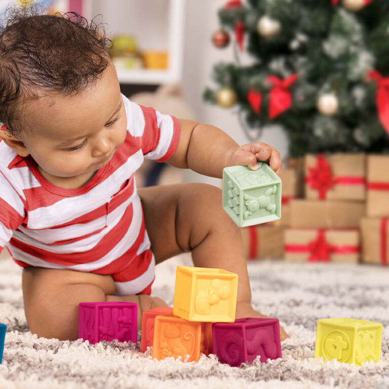 B. toys, One Two Squeeze, Baby Blocks