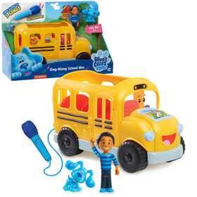 Blue's Clues and You! Sing-Along School Bus with Josh and Blue Figures, Includes Microphone and Plays 3 Songs - R Exclusive