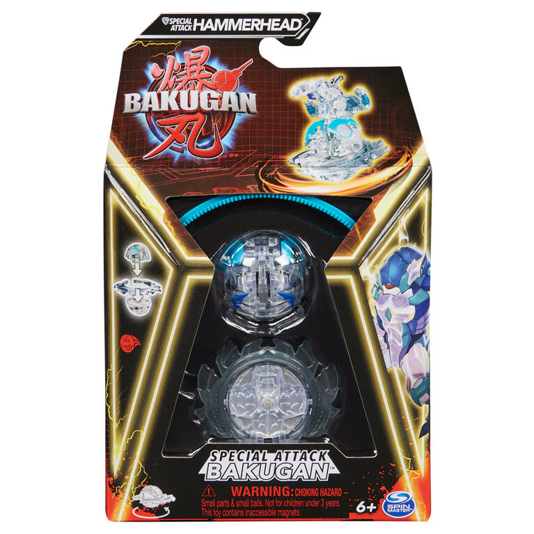 Bakugan, Special Attack Hammerhead, figurine articulée personnalisable rotative et cartes à collectionner