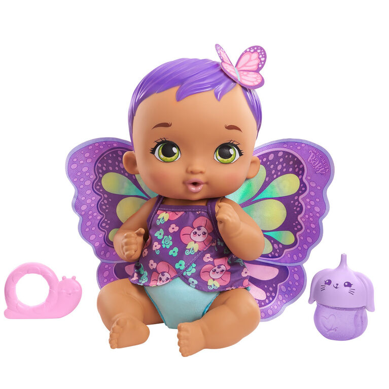 My Garden Baby - Bébé Papillon Violet Boit et Fait Pipi - Notre exclusivité