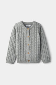 RISE Little Earthling Cable Knit Cardigan Grey