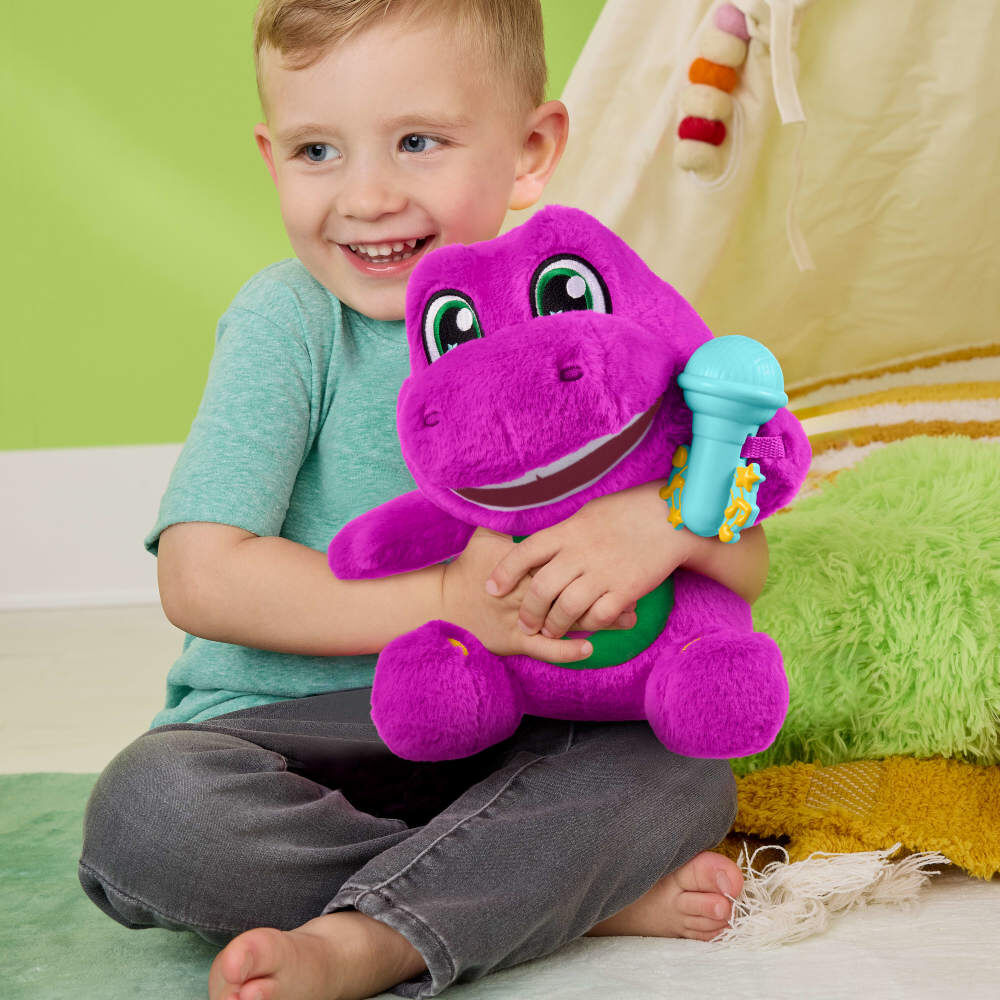 Fisher-Price Barney's World Sing Along Barney Plush, 10.5-inch Figure, Songs, Sounds & Soft Texture