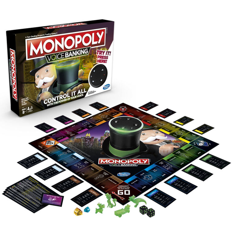 Monopoly Voice Banking Electronic Family Board Game - English Edition - styles may vary