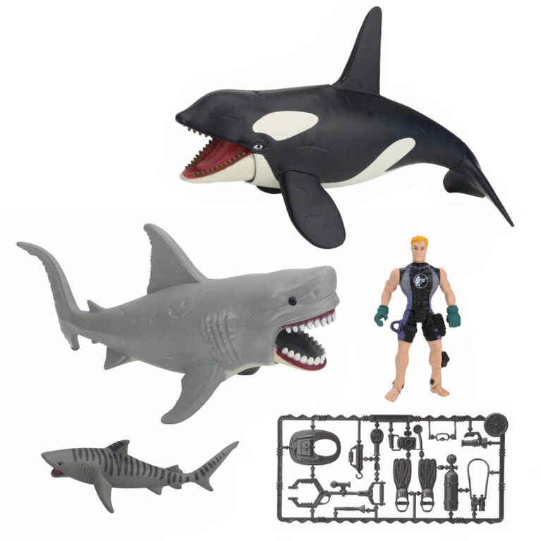 Mega Shark and Orca Playset