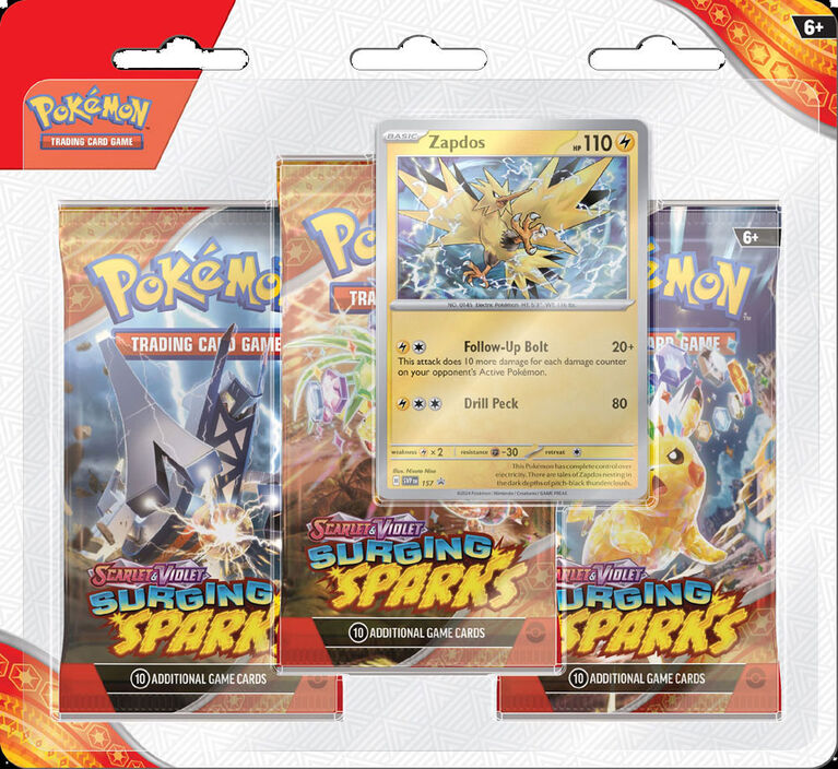 Pokemon Surging Sparks 3-Pack Blister - English Edition