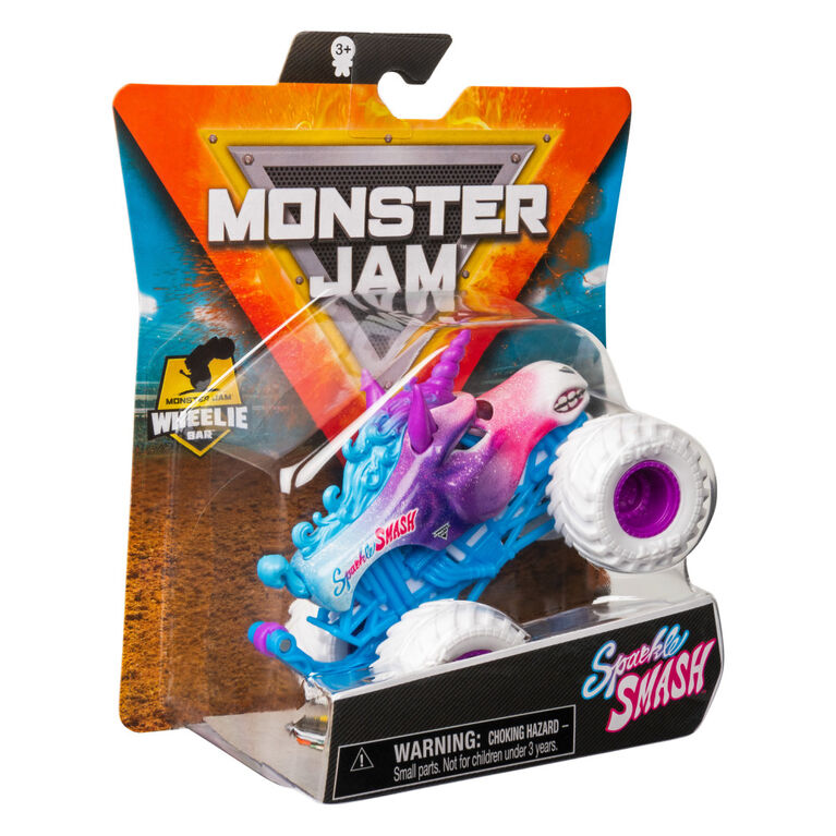 Monster Jam, Official Sparkle Smash Monster Truck, Die-Cast Vehicle, Crazy Creatures Series, 1:64 Scale