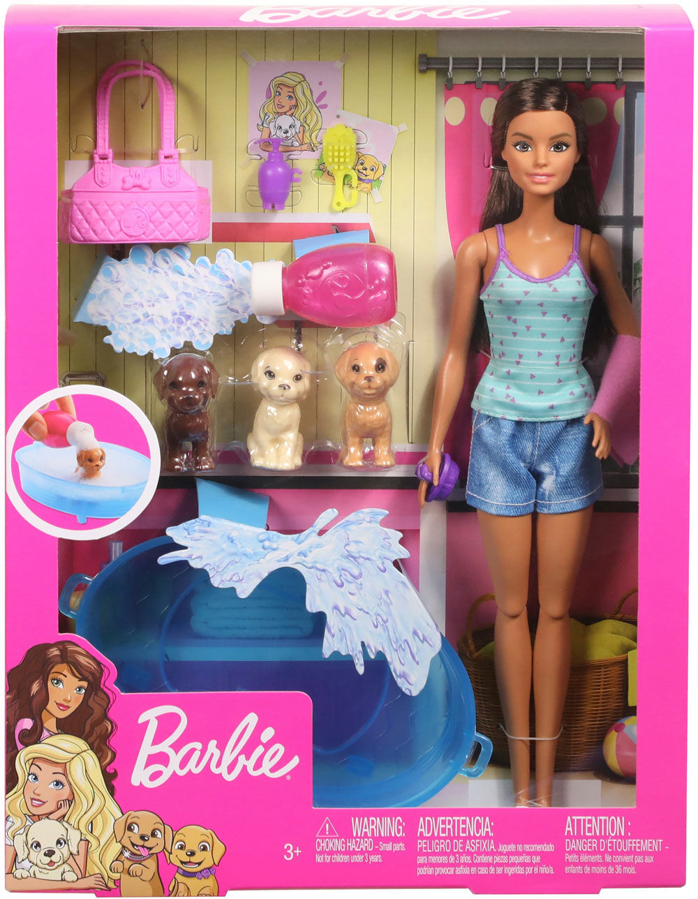 barbie doll with puppies