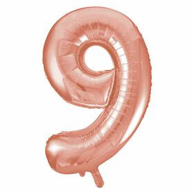 Rose Gold Number 9 Shaped Foil Balloon 34"