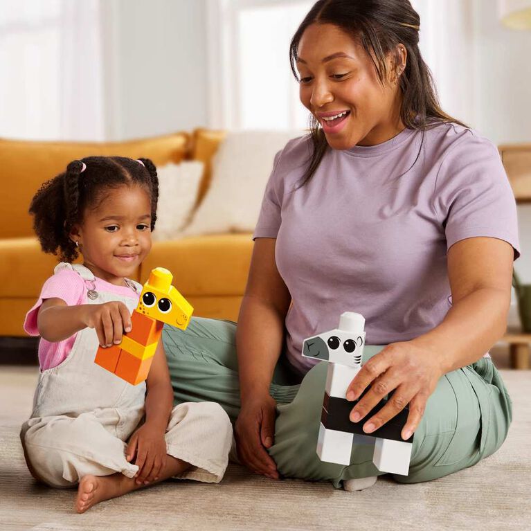 MEGA BLOKS Fisher-Price Animal Blocks Building Toy with Storage (250 Pieces) for Toddler