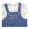 Home Grown Baby 3 Piece Dungaree Set : Blue 