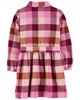 Robe chemise en flanelle de coton à motif écossais rose Carter’s 4T