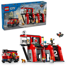LEGO City Fire Station with Fire Truck Pretend Play Toy 60414