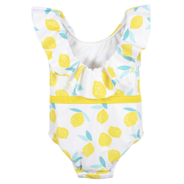 Gerber - Baby & Toddler Lemon Squeeze One-Piece Swimsuit With Ruffle - 3T