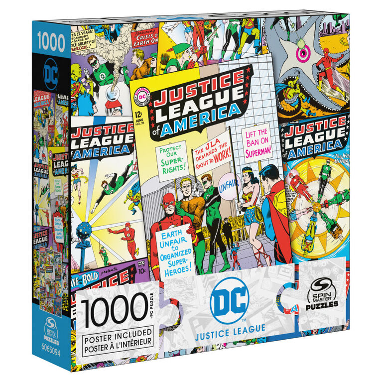 DC Comics, Justice League 1000-Piece Jigsaw Puzzle Wonder Woman Superman Comic Book Artwork with Poster Included