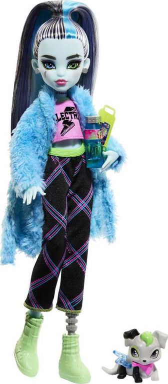 Monster High Soirée Cris-jama Frankie Stein, poupée et accessoires