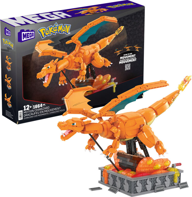 MEGA Pokémon Charizard Building Kit with Motion (1663 Pieces) for Collectors