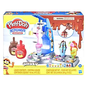 Play-Doh Kitchen Creations: Drizzy Ice Cream Playset Featuring Drizzle Compound and 6 Non-Toxic Play-Doh Colors