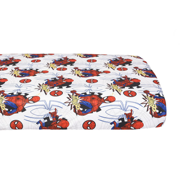 Ensemble de 3 pièces de literie Spiderman de Marvel pour lit de tout-petit avec couette réversible, drap-housse et taie d'oreiller par Nemcor