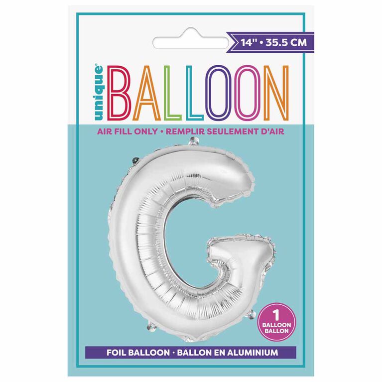 Ballons en forme de lettre en argent 14 " - G