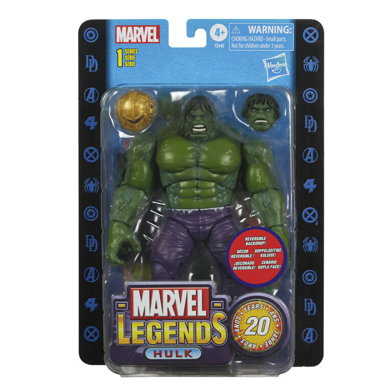 Marvel Legends, 20e anniversaire, Série 1, Hulk, figurine de collection de 15 cm