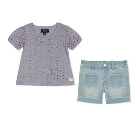 7 For All Mankind 2 Piece Denim Bermuda Set