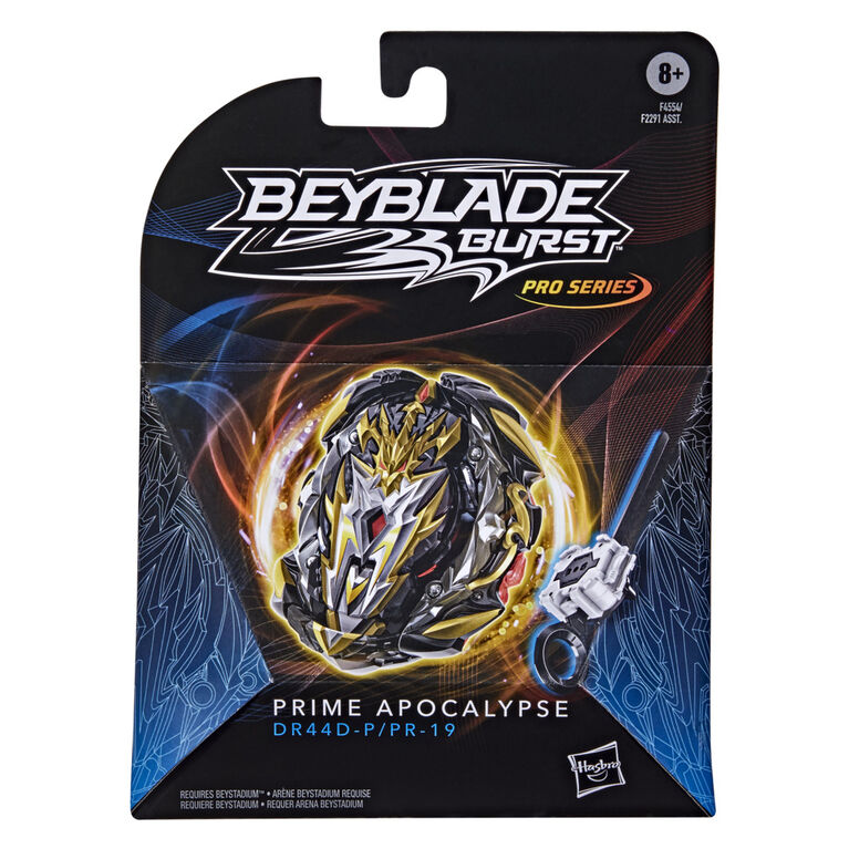 Beyblade Burst Pro Series, Starter Pack toupie de compétition Prime Apocalypse de type attaque et lanceur
