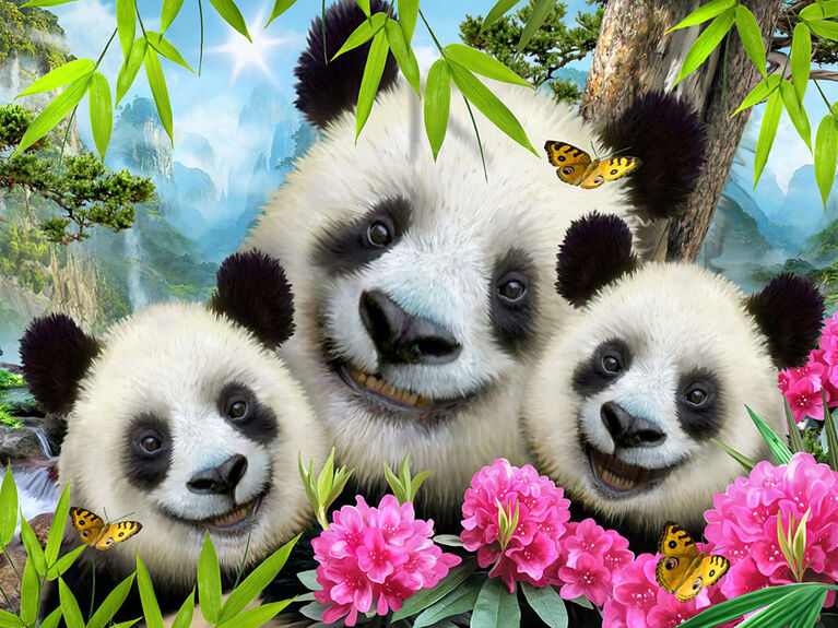 Prime 3D: Howard Robinson Panda Selfie Puzzle with Plush - 48 pieces