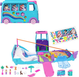Polly Pocket Coffret de jeu Aventure animale mobile, camionnettes