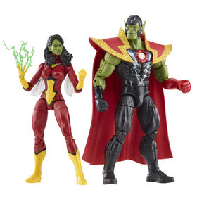 Hasbro Marvel Legends Series, figurines de collection de 15 cm Skrull Queen et Super-Skrull, Avengers 60e anniversaire