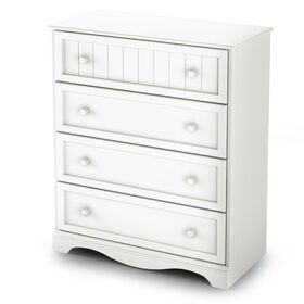 Savannah 4-Drawer Chest Dresser- Pure White