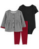 Carter's Three Piece Little Cardigan Set Grey 12M