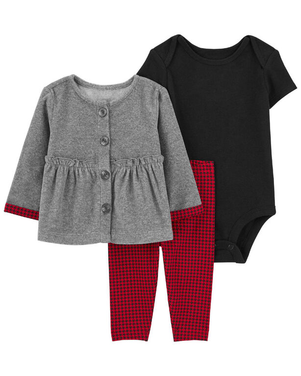 Carter's Three Piece Little Cardigan Set Grey 12M