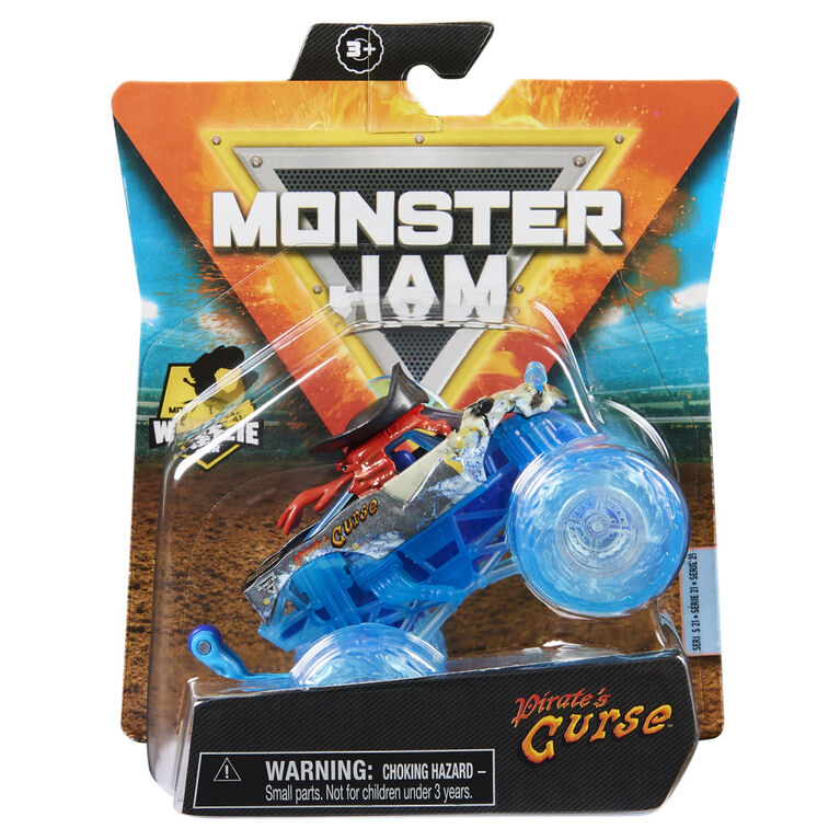 Monster Jam, Official Pirate's Curse Monster Truck, Die-Cast Vehicle, Elementals Trucks Series, 1:64 Scale