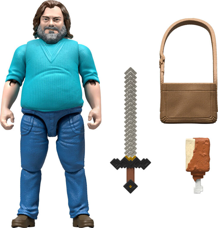 Minecraft Steve Action Figure & Accessories, 4-inch Toy Set Inspired by A Minecraft Movie