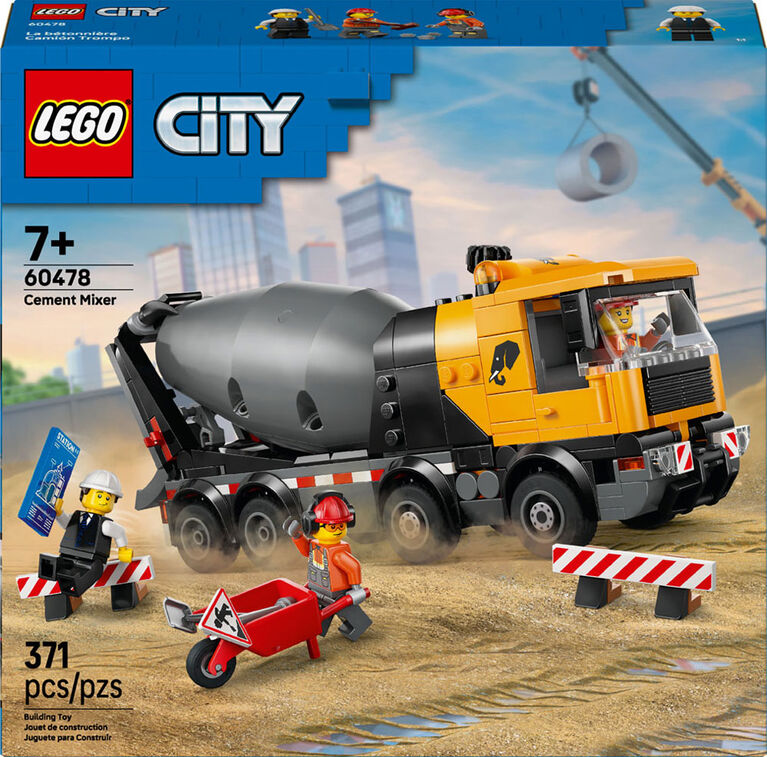 LEGO City Cement Mixer Truck Building Toy for Boys & Girls - Kids Construction Set, Ages 7+ - 60478
