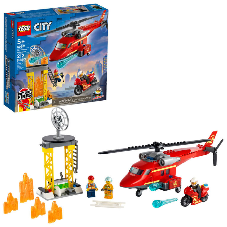 LEGO City Fire L'hélicoptère de secours des pompiers 60281 (212 pièces)