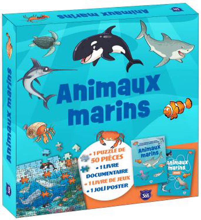 Coffret  Animaux Marins: CassTete Et Livre - French Text