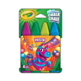 Crayola - Craies pour trottoir - Fiesta - 4 couleurs - Les couleurs varient