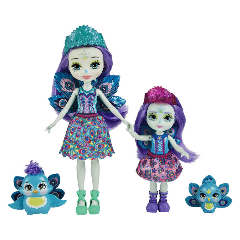 Enchantimals Patter Peacock & Flap Sister Dolls and Piera Peacock & Feather