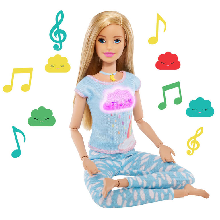 Poupée de méditation Barbie Respire avec moi, blonde, avec lumières et exercices de méditation guidée - Édition anglaise