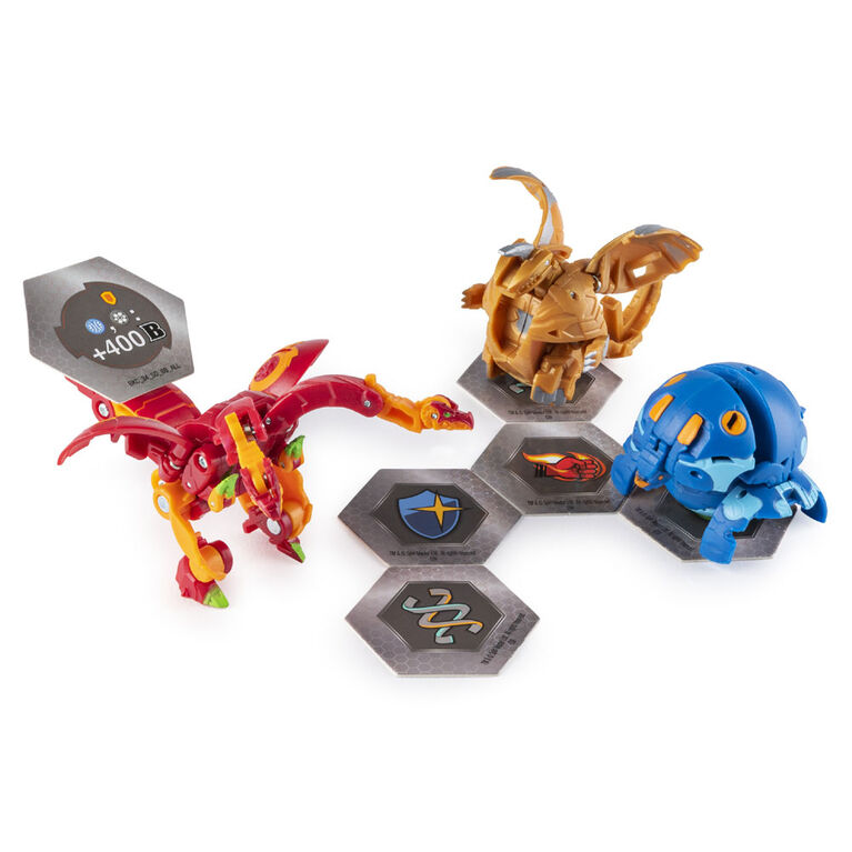 Bakugan Starter Pack 3-Pack, Pyrus Nillious, Collectible Action Figures