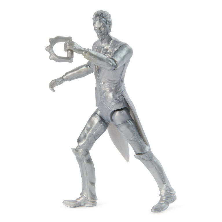 DC Comics, Figurine articulée The Joker métallique avec 2 accessoires mystère, 10 cm
