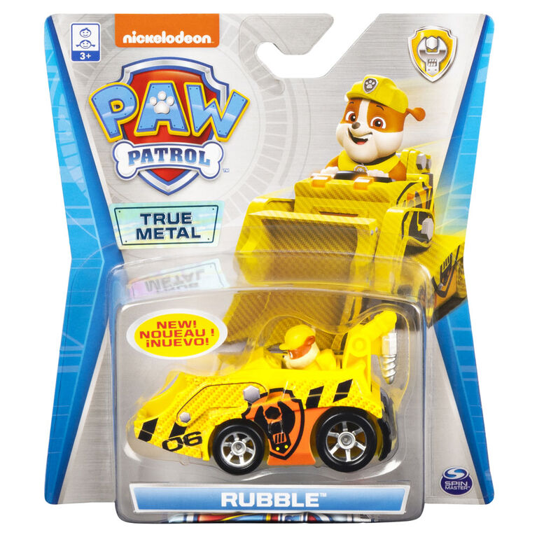 PAW Patrol, True Metal Rubble Collectible Die-Cast Vehicle, Classic Series 1:55 Scale