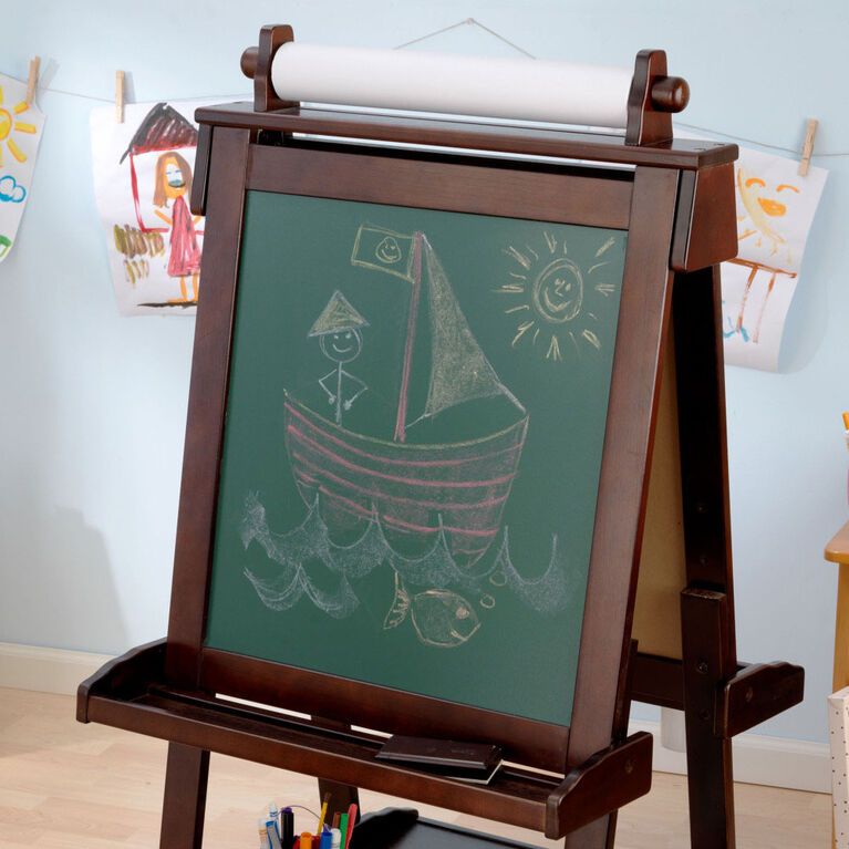 KidKraft - Deluxe Wooden Easel - Espresso