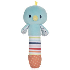 Baby GUND Tinkle Crinkle Stick Rattle Birdie Sensory Stimulating Plush, 5.5"
