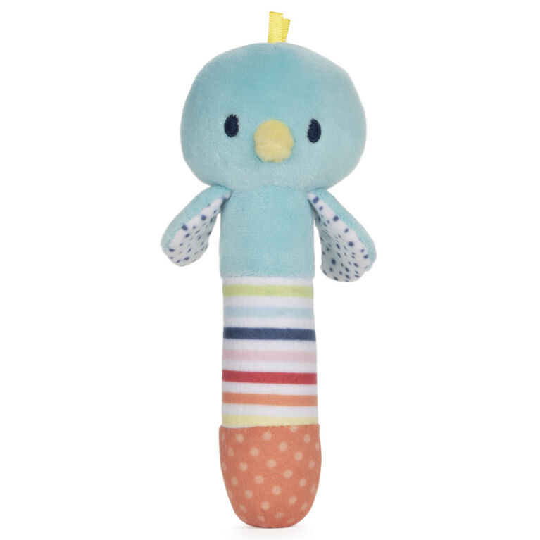 Baby GUND Tinkle Crinkle Stick Rattle Birdie Sensory Stimulating Plush, 5.5"