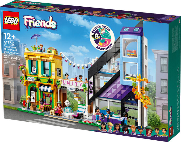 LEGO Friends Downtown Flower and Design Stores 41732 Building Toy Set (2,010 Pieces)